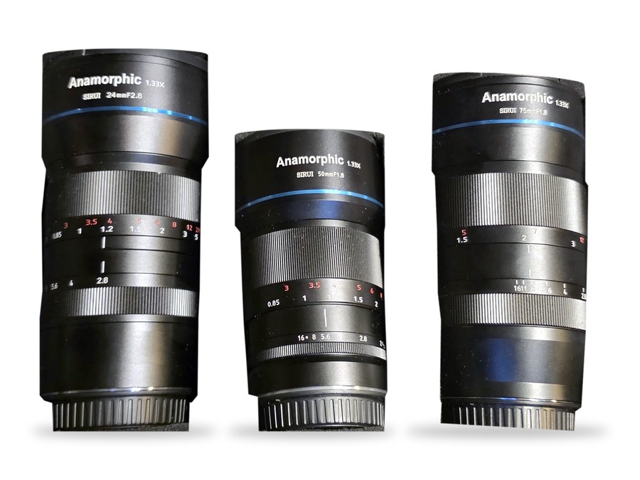 SIRUI Anamorphic 1.33x – sett (24/50/75mm)